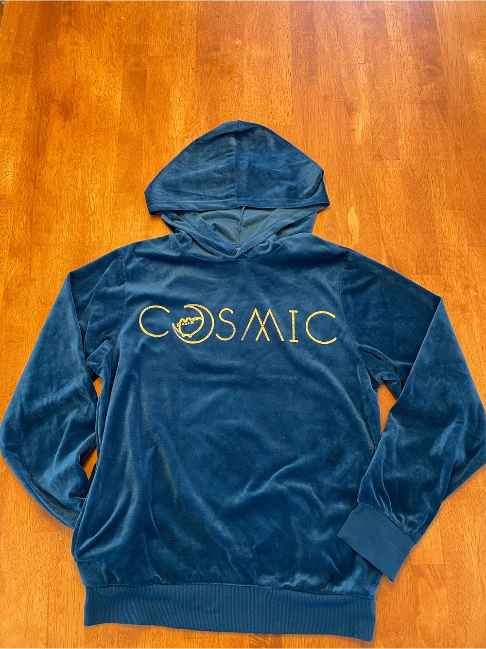 Pusheen Cosmic Velour Hoodie Sweatshirt - with Pockets and Gold Graphic detail